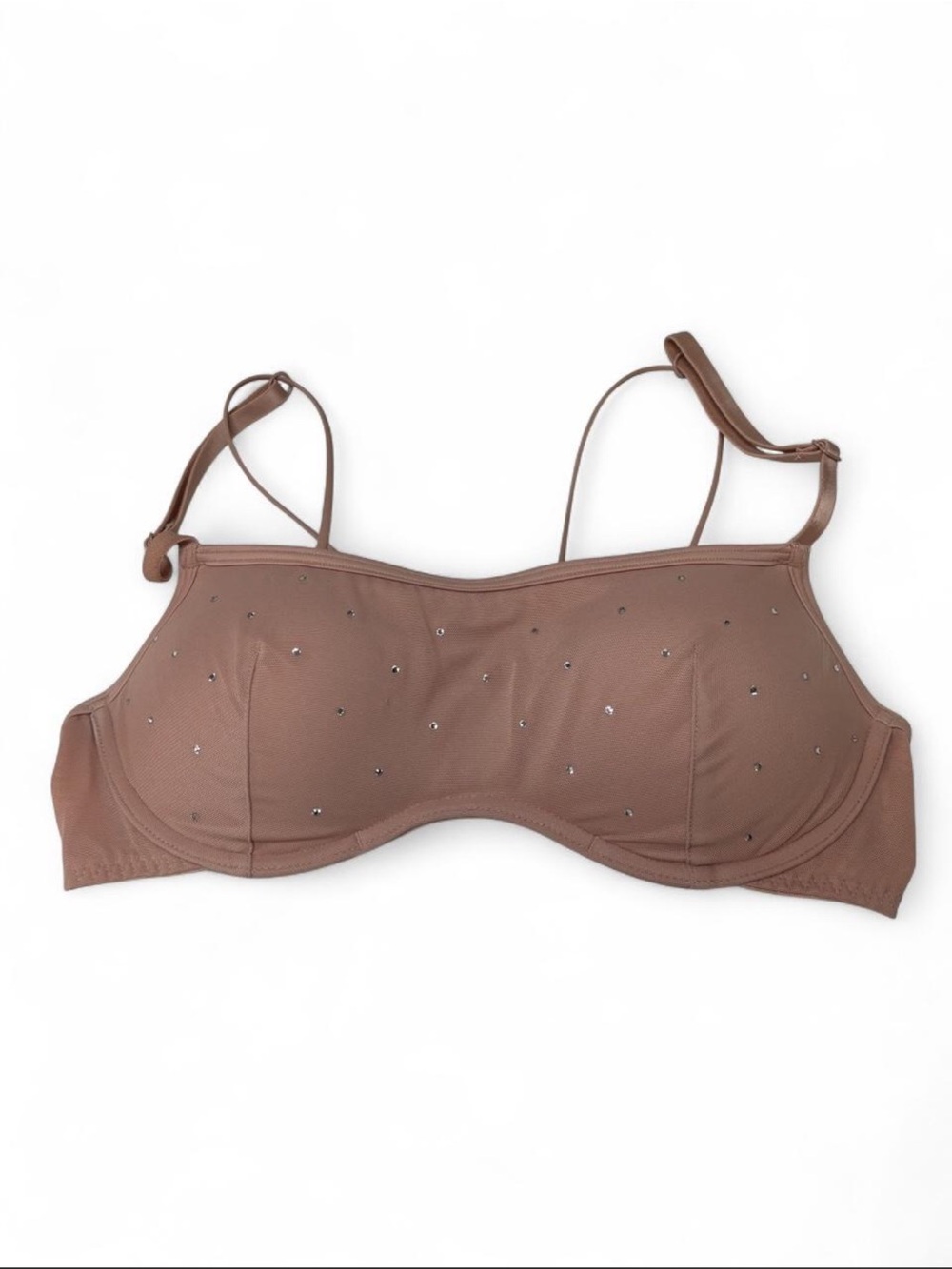 Victoria's Secret Brown Underwire Bra with Crystal Accents